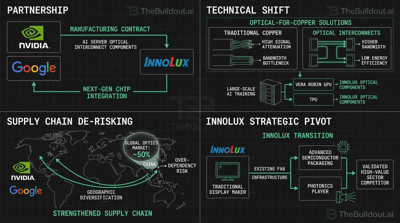 Nvidia and Google select Innolux for AI server optical interconnect manufacturing