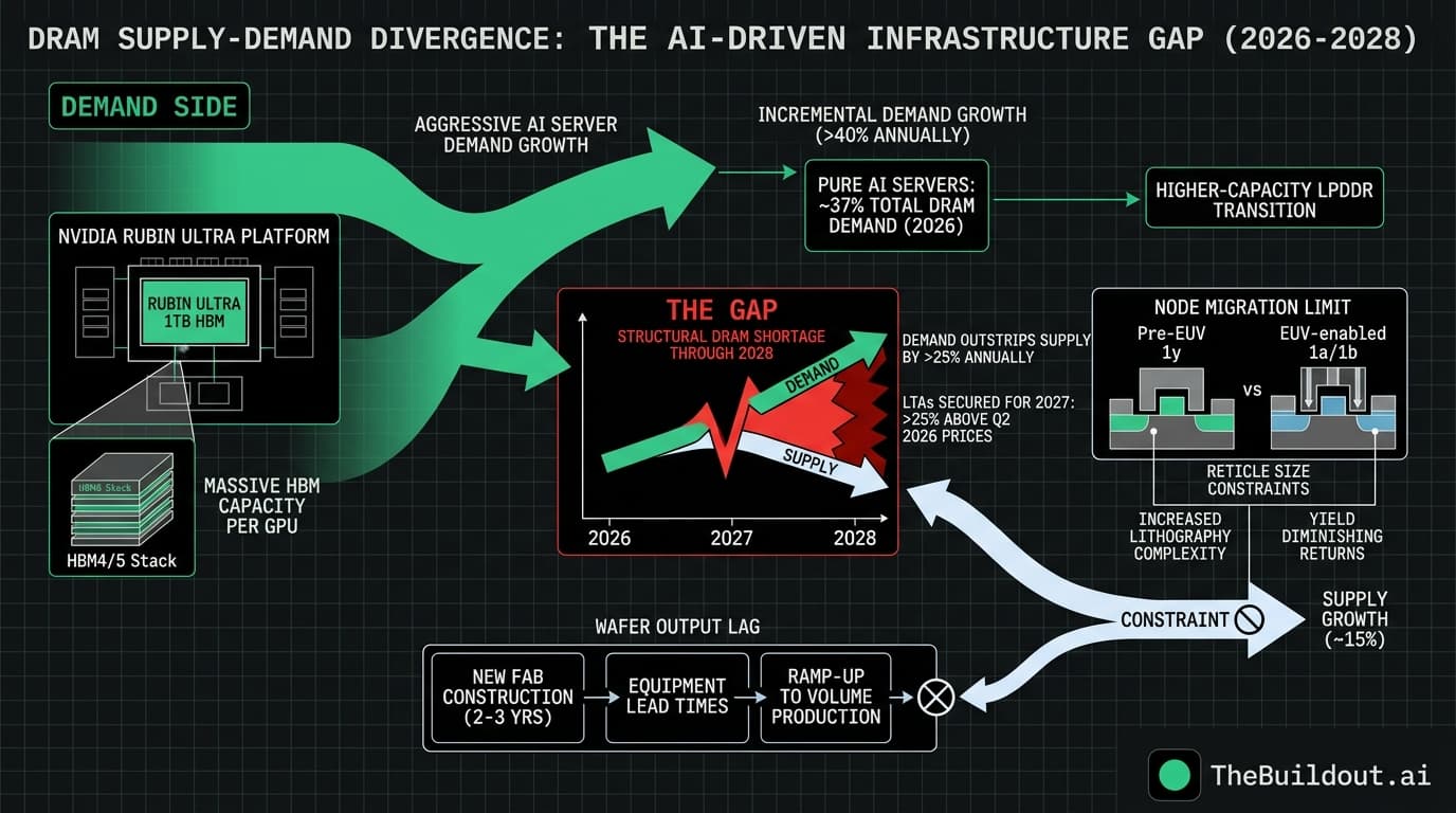 GF Securities forecasts structural DRAM shortage through 2028 driven by NVIDIA Rubin Ultra and AI infrastructure