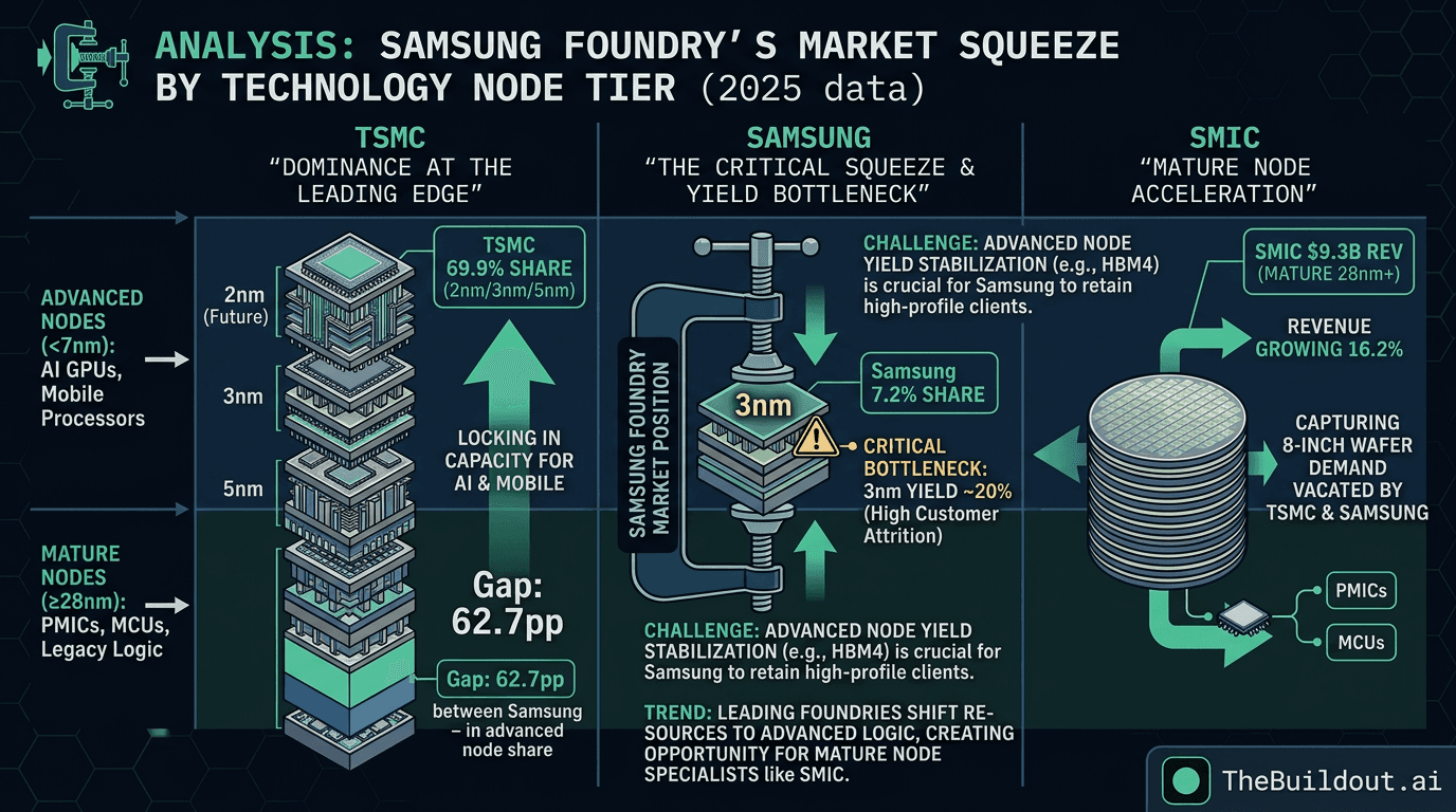Samsung Electronics faces increasing competition from TSMC and SMIC in the semiconductor market