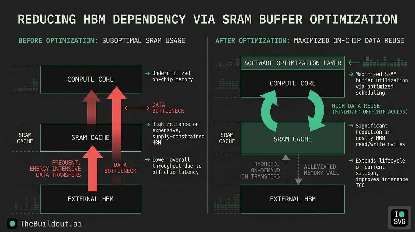 Software optimization improves SRAM utilization to reduce HBM requirements for Nvidia and Google hardware