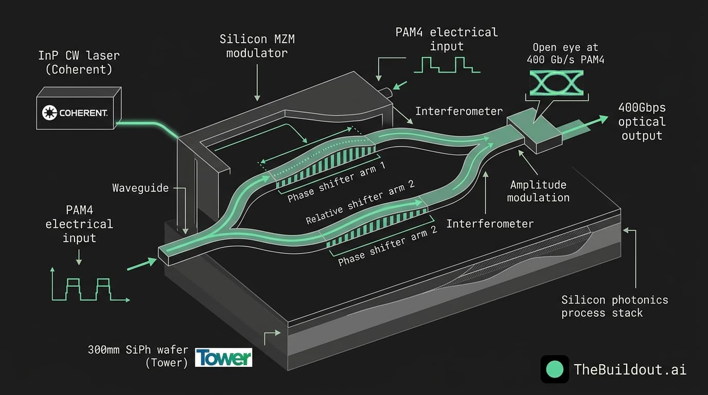 Tower Semiconductor and Coherent demonstrate 400Gbps per lane transmission on production-ready silicon photonics process