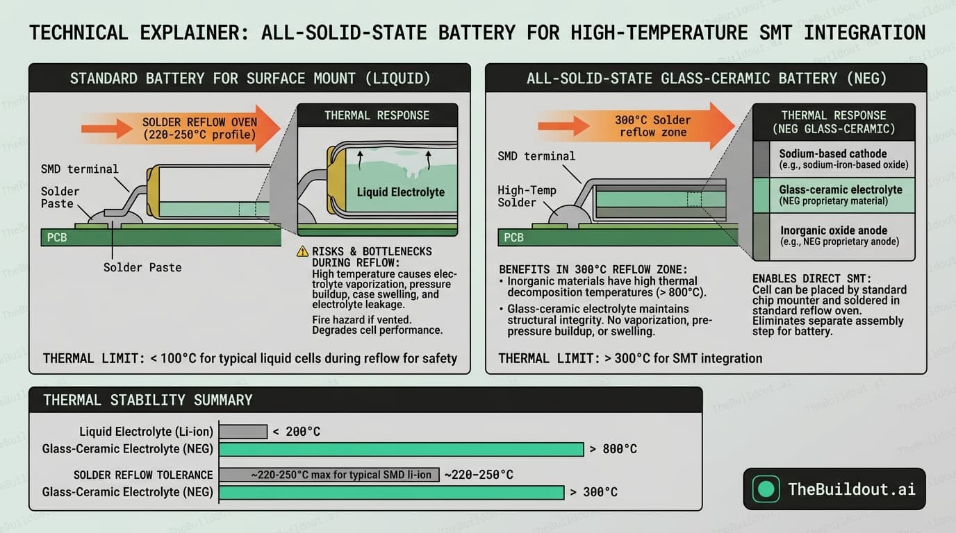 Nippon Electric Glass demonstrates all-solid-state battery capable of 200°C operation and solder reflow