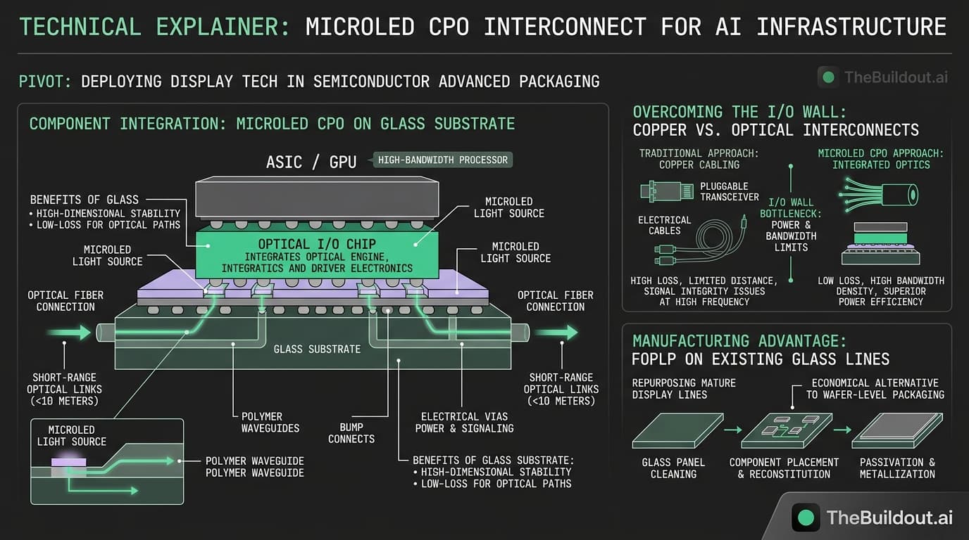 AUO and Innolux pivot to co-packaged optics using MicroLED and glass substrate expertise