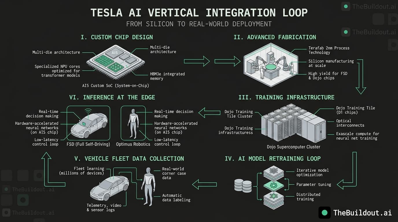 Tesla emphasizes vertical integration strategy for custom chip design and AI infrastructure