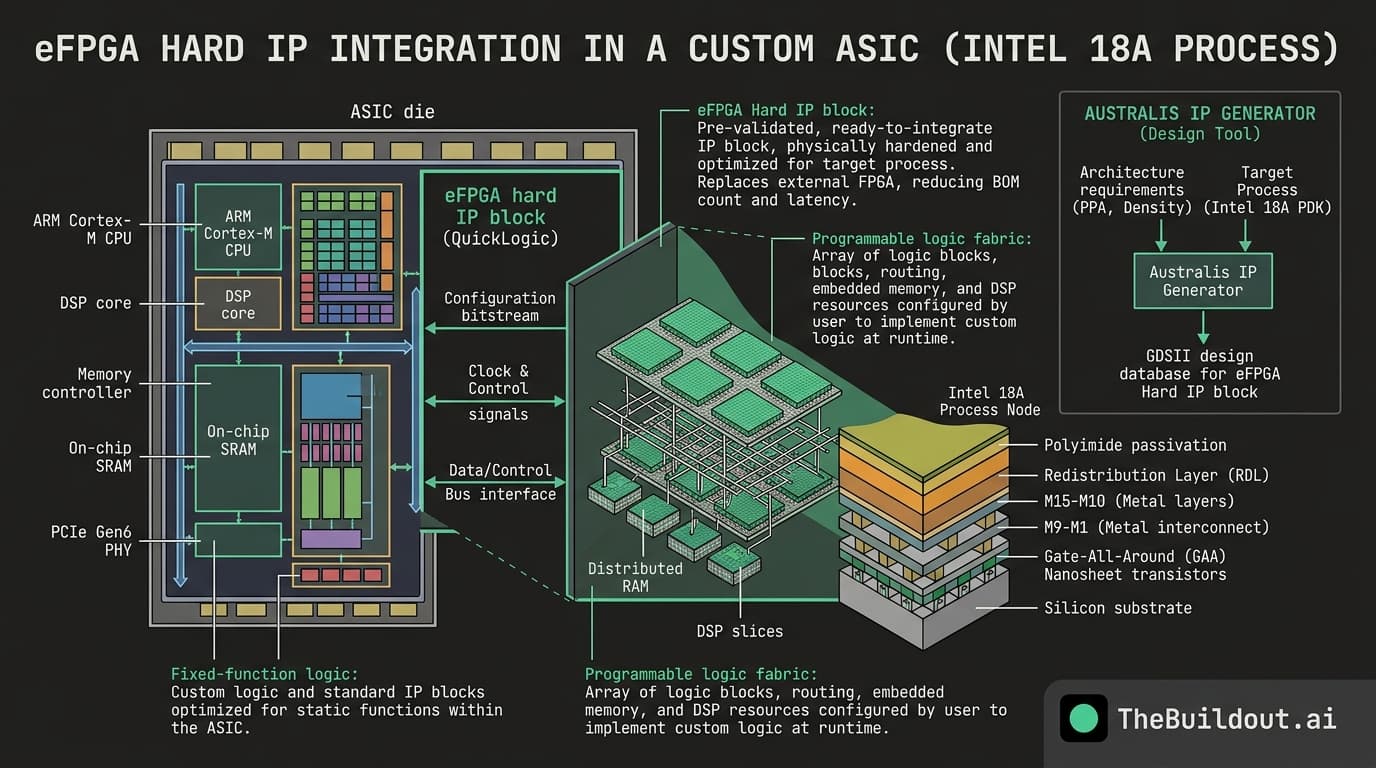 QuickLogic secures contract for eFPGA Hard IP optimized for the Intel 18A process node