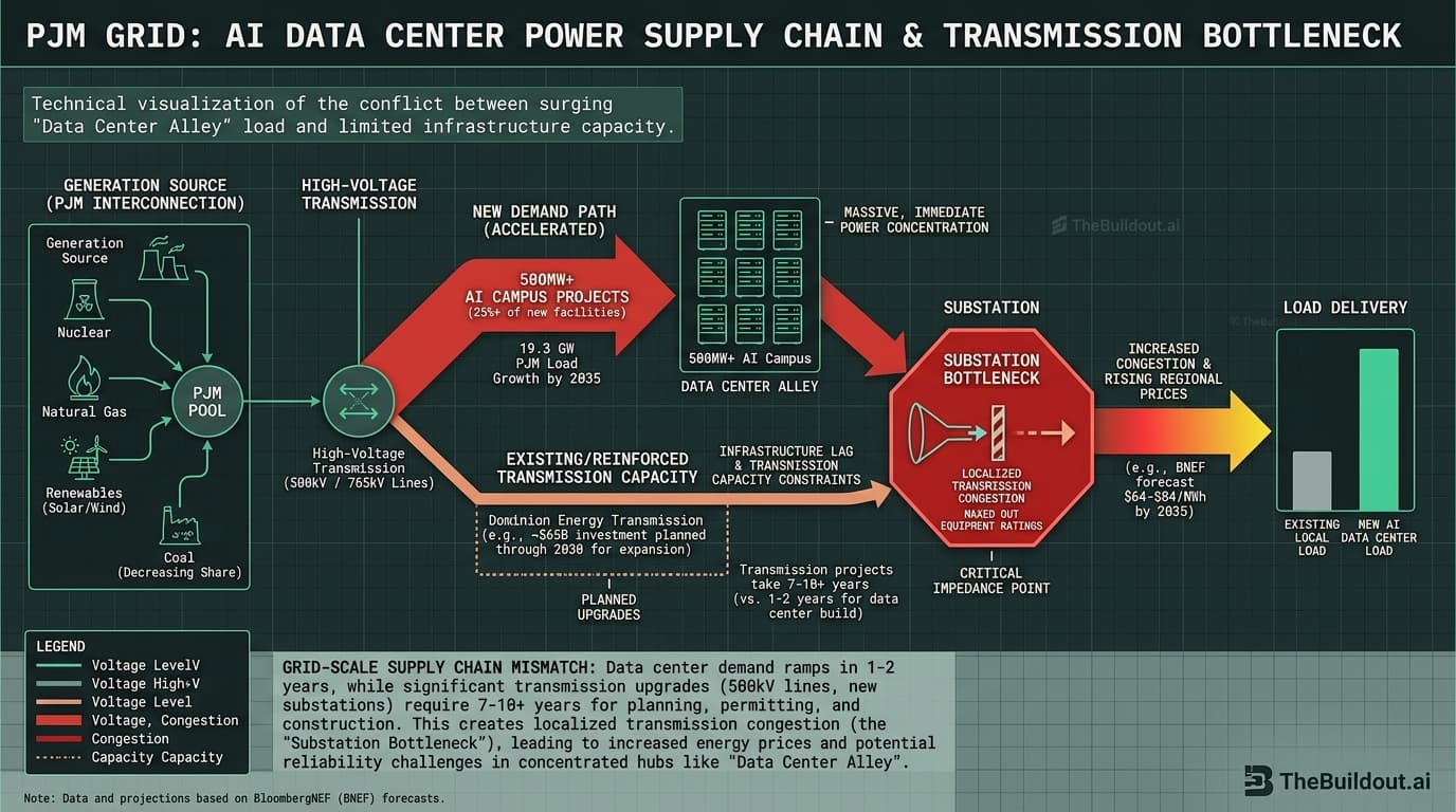 BloombergNEF forecasts rising energy prices in Virginia data center hub through 2035