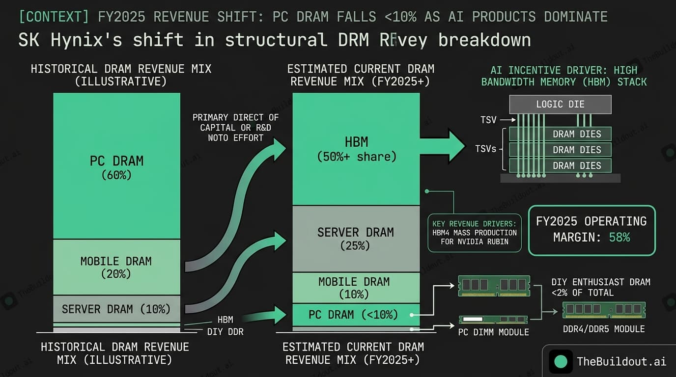 SK Hynix PC DRAM revenue falls below 10 percent of total DRAM sales