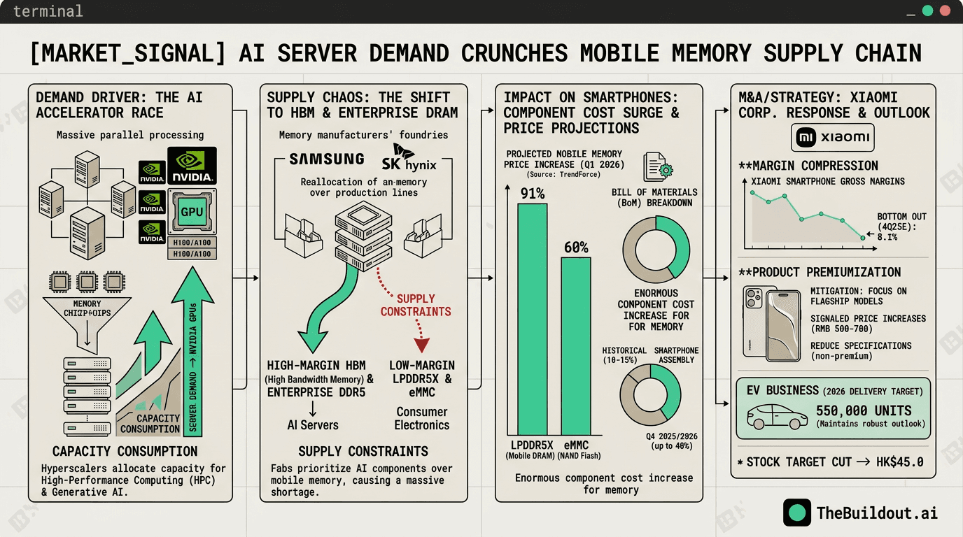 Rising memory costs and server demand pressure Xiaomi smartphone margins and supply chain